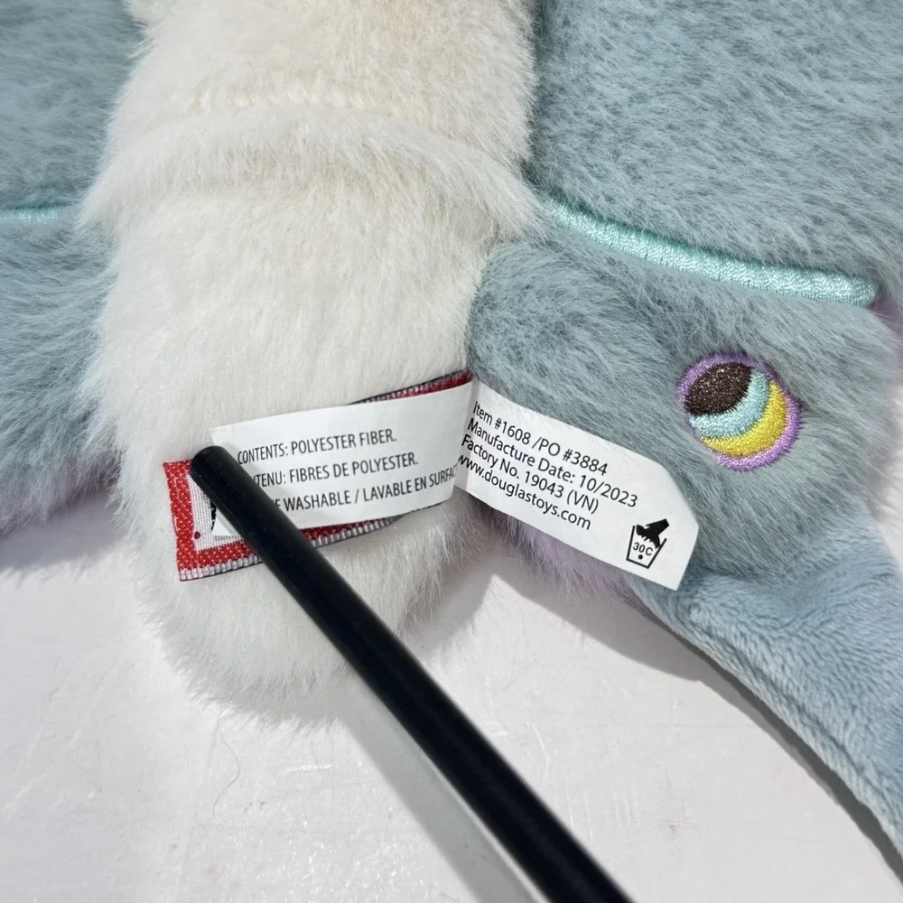 Cute Fuzzy Butterfly Plush Purple Blue & White 2023 Douglas Co Item 1608 EUC